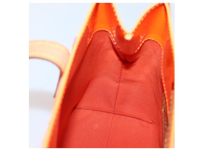 LOUIS VUITTON Borsa Reade PM Monogram Vernis Fluo Rosa Arancio M91903 Auth 143574 Arancione - vista 17