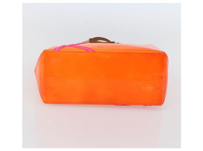 LOUIS VUITTON Borsa Reade PM Monogram Vernis Fluo Rosa Arancio M91903 Auth 143574 Arancione - vista 9