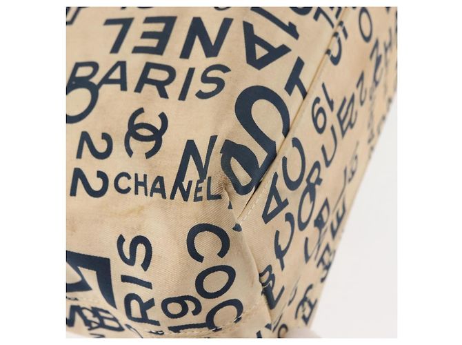 CHANEL Bisy Linie Tote Bag aus Canvas Weiß CC Auth 145779 - Ansicht 12