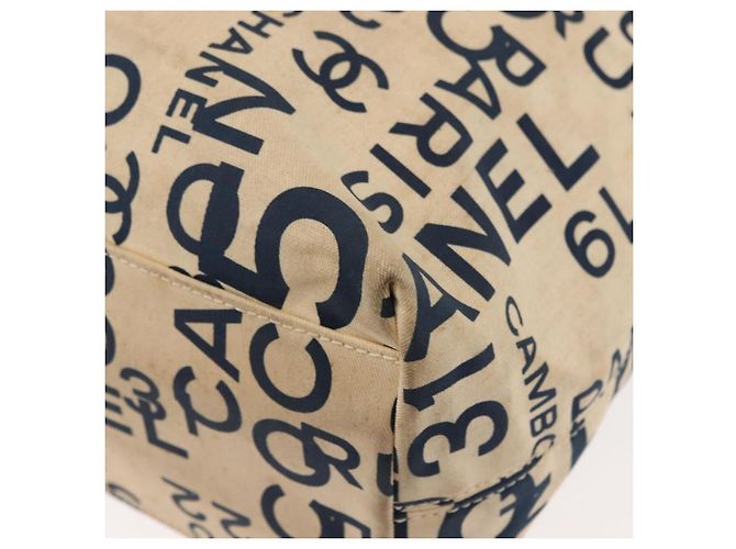 CHANEL Bisy Linie Tote Bag aus Canvas Weiß CC Auth 145779 - Ansicht 13