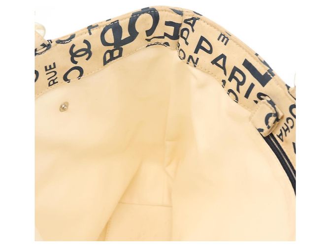 CHANEL Bisy Linie Tote Bag aus Canvas Weiß CC Auth 145779 - Ansicht 17