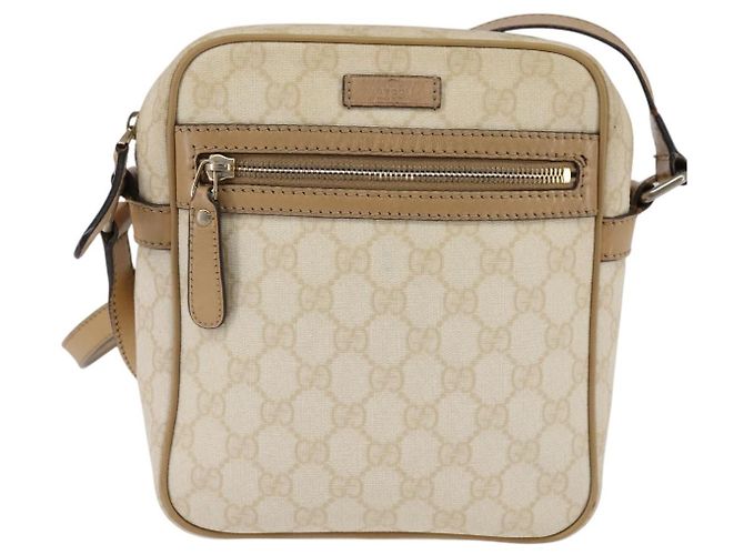 Gucci Borsa a Spalla GG Supreme PVC Beige Oro 233268 Auth gh908 D'oro - vista 2