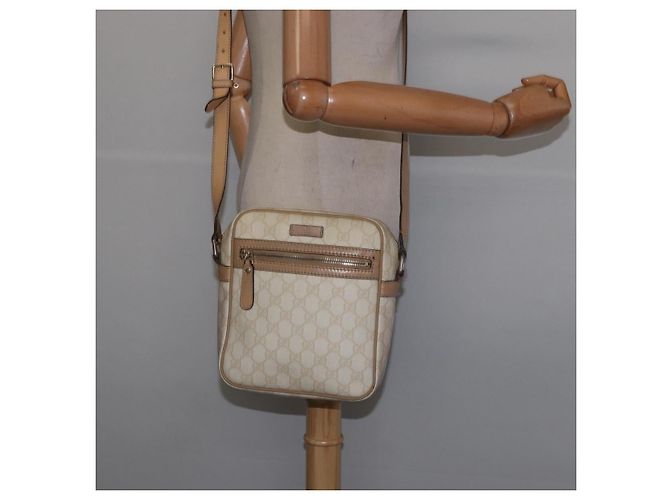 Gucci Borsa a Spalla GG Supreme PVC Beige Oro 233268 Auth gh908 D'oro - vista 23