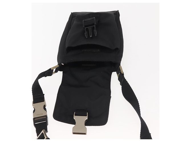 PRADA Schultertasche Nylon Schwarz Silber Authentisch 143276 - Ansicht 10