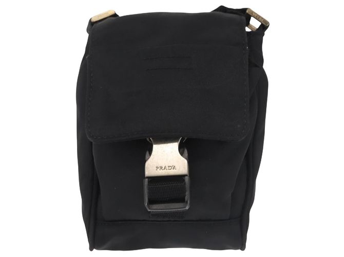PRADA Schultertasche Nylon Schwarz Silber Authentisch 143276 - Ansicht 13