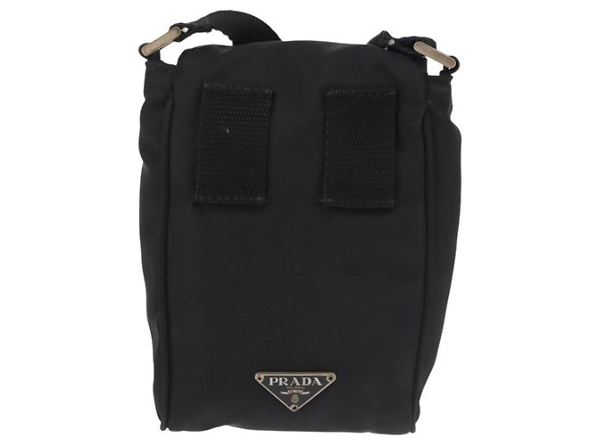 PRADA Schultertasche Nylon Schwarz Silber Authentisch 143276 - Ansicht 2