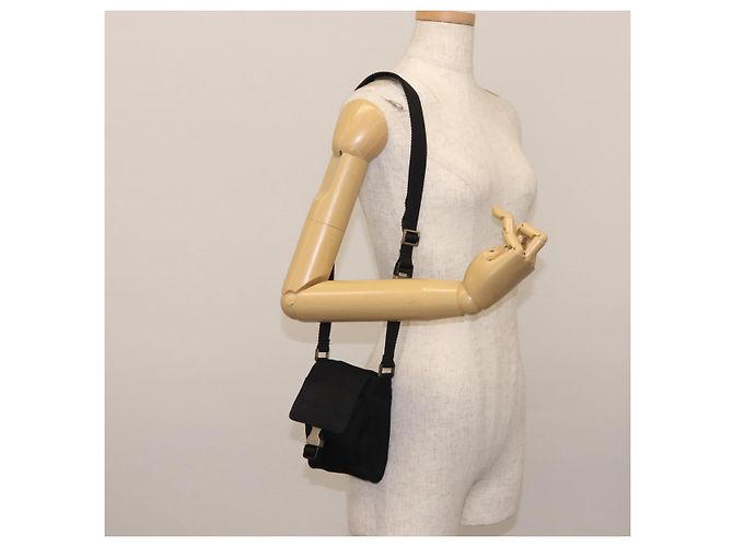 PRADA Schultertasche Nylon Schwarz Silber Authentisch 143276 - Ansicht 22