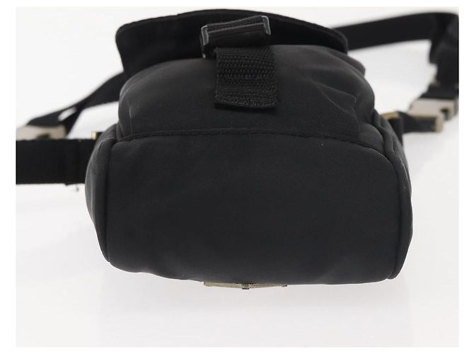 PRADA Schultertasche Nylon Schwarz Silber Authentisch 143276 - Ansicht 5