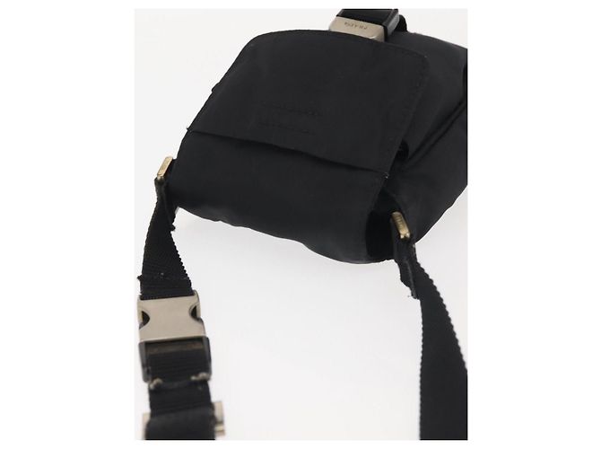 PRADA Schultertasche Nylon Schwarz Silber Authentisch 143276 - Ansicht 6