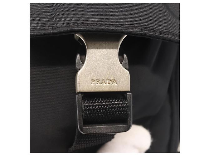 PRADA Schultertasche Nylon Schwarz Silber Authentisch 143276 - Ansicht 9