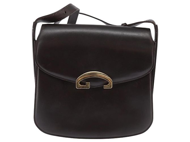 Gucci Borsa a Spalla in Pelle Marrone Oro Auth BA6440 D'oro - vista 13