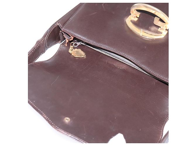 Gucci Borsa a Spalla in Pelle Marrone Oro Auth BA6440 D'oro - vista 9