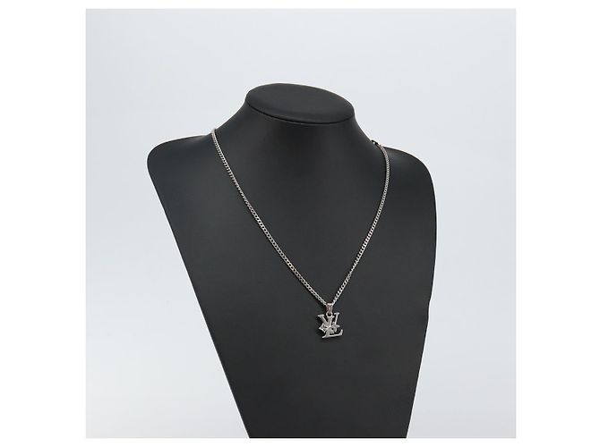 COLLANA Monogram Row in metallo Argento LOUIS VUITTON M02254 LV Auth 143366 - vista 18