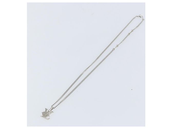 COLLANA Monogram Row in metallo Argento LOUIS VUITTON M02254 LV Auth 143366 - vista 2