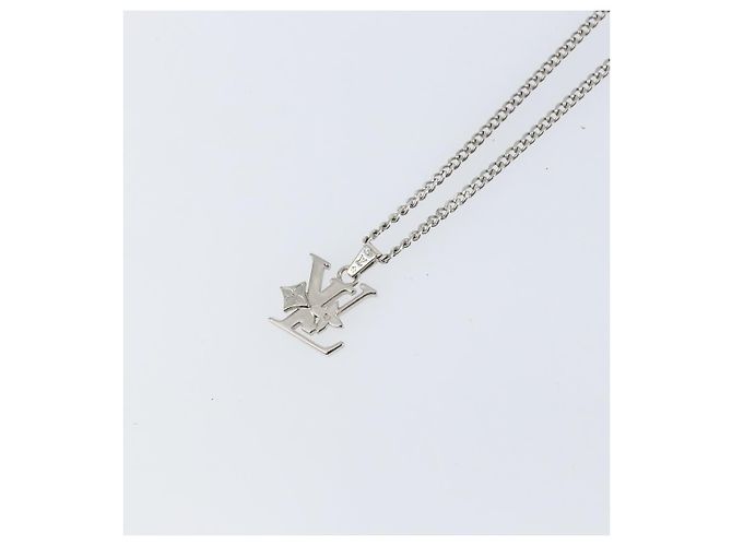 COLLANA Monogram Row in metallo Argento LOUIS VUITTON M02254 LV Auth 143366 - vista 3