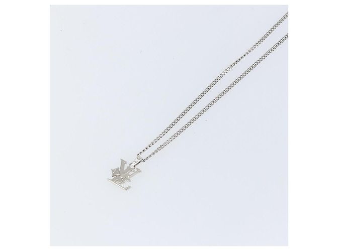 COLLANA Monogram Row in metallo Argento LOUIS VUITTON M02254 LV Auth 143366 - vista 4