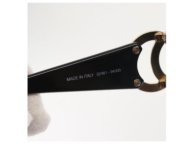 Occhiali da sole CHANEL COCO Marca Plastica Nera CC Auth 143784 Nero - vista 10