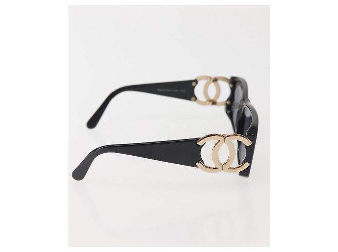 Occhiali da sole CHANEL COCO Marca Plastica Nera CC Auth 143784 Nero - vista 4