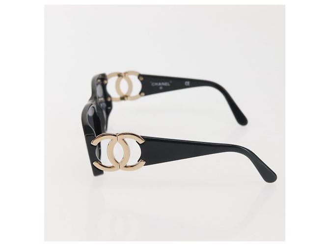 Occhiali da sole CHANEL COCO Marca Plastica Nera CC Auth 143784 Nero - vista 5