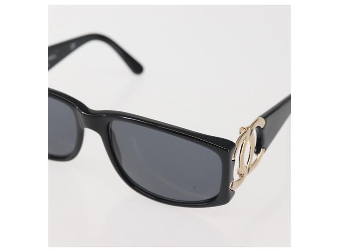 Occhiali da sole CHANEL COCO Marca Plastica Nera CC Auth 143784 Nero - vista 7