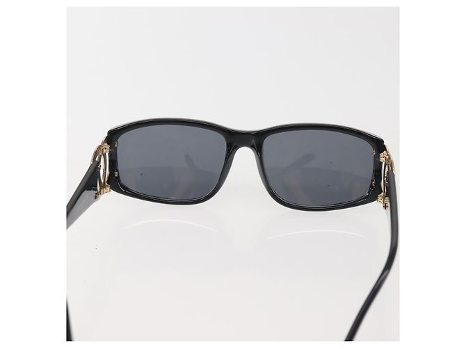 Occhiali da sole CHANEL COCO Marca Plastica Nera CC Auth 143784 Nero - vista 8