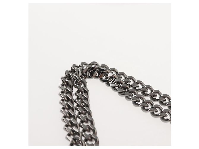 Autre Marque Borsa a spalla Stella McCartney Chain Fabera in suede rosa argento autentica BA5956 - vista 14