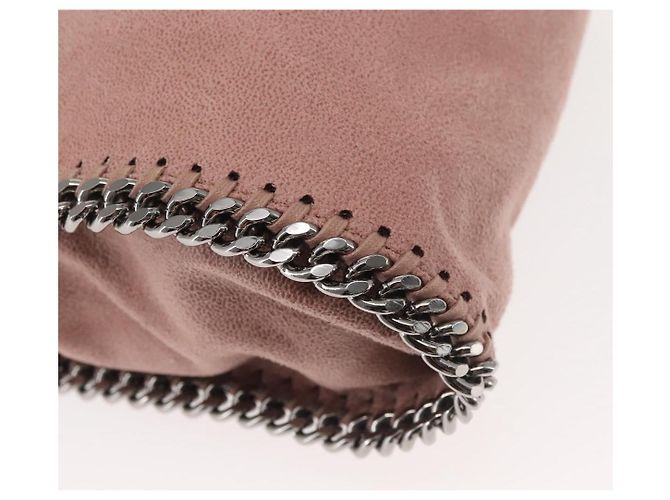 Autre Marque Borsa a spalla Stella McCartney Chain Fabera in suede rosa argento autentica BA5956 - vista 17