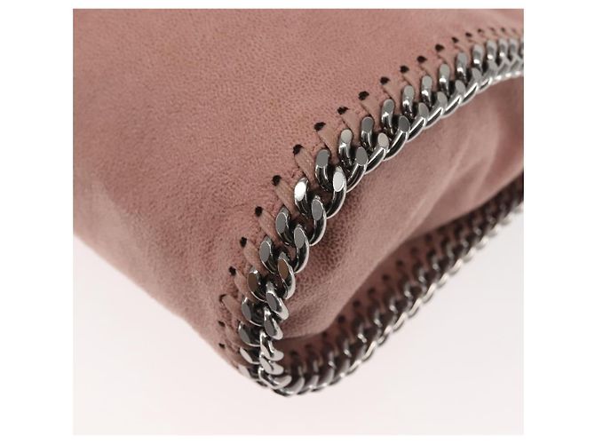 Autre Marque Borsa a spalla Stella McCartney Chain Fabera in suede rosa argento autentica BA5956 - vista 18