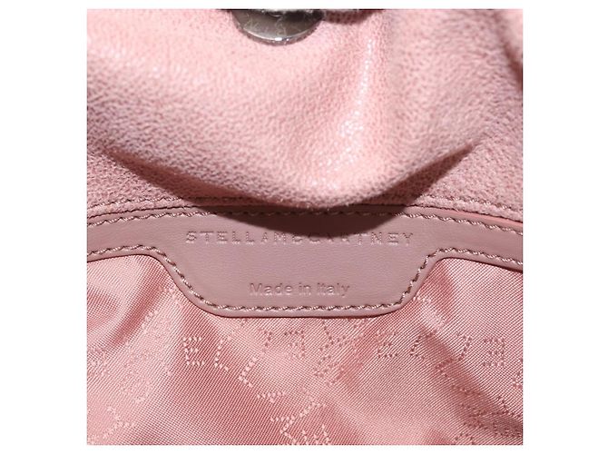 Autre Marque Borsa a spalla Stella McCartney Chain Fabera in suede rosa argento autentica BA5956 - vista 19
