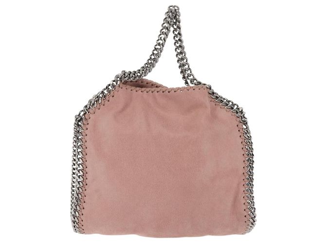 Autre Marque Borsa a spalla Stella McCartney Chain Fabera in suede rosa argento autentica BA5956 - vista 2