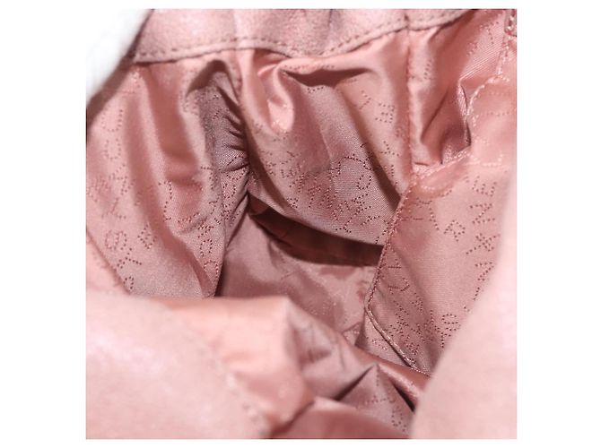 Autre Marque Borsa a spalla Stella McCartney Chain Fabera in suede rosa argento autentica BA5956 - vista 21