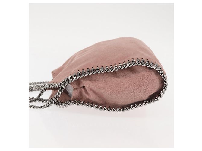 Autre Marque Borsa a spalla Stella McCartney Chain Fabera in suede rosa argento autentica BA5956 - vista 4