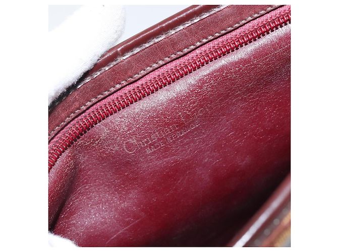 Borsa a Spalla in Tela Trotter Christian Dior Rossa Oro Auth 143135 - vista 11