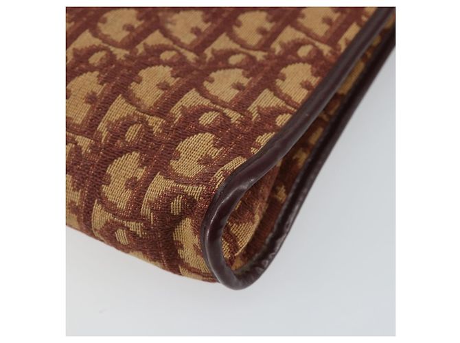 Borsa a Spalla in Tela Trotter Christian Dior Rossa Oro Auth 143135 - vista 15