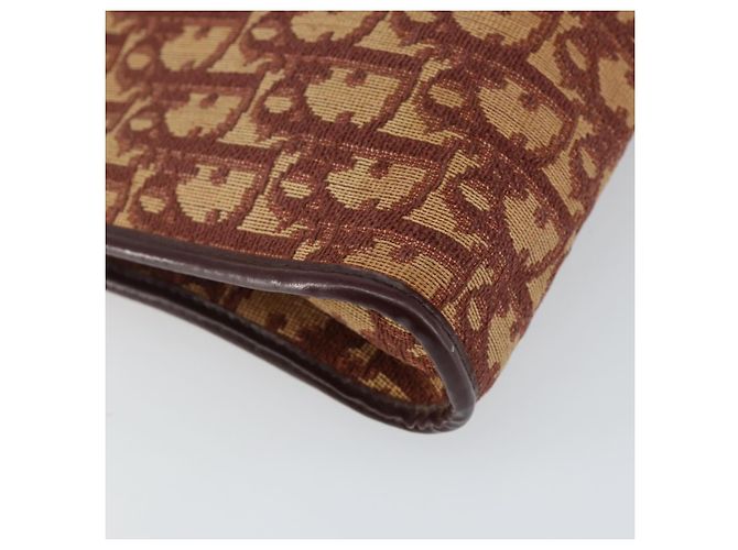Borsa a Spalla in Tela Trotter Christian Dior Rossa Oro Auth 143135 - vista 16