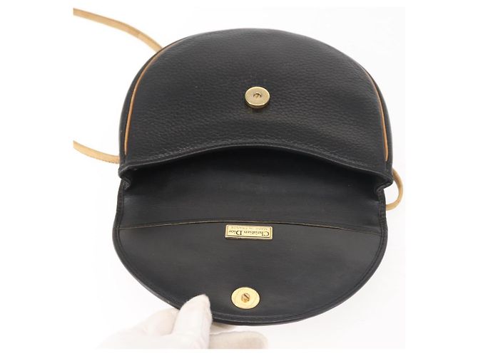 Borsa a Spalla Christian Dior in Pelle Nera e Oro Auth BA6321 Nero D'oro - vista 10