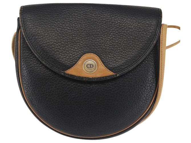 Borsa a Spalla Christian Dior in Pelle Nera e Oro Auth BA6321 Nero D'oro - vista 13