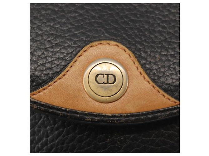 Borsa a Spalla Christian Dior in Pelle Nera e Oro Auth BA6321 Nero D'oro - vista 17