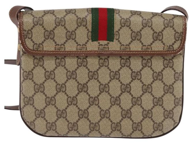 Bolso Sherry Line GG Supreme Web de GUCCI en PVC beige y dorado 001 113 6862 Auth 143301 - vista 2