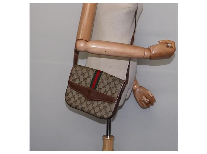 Bolso Sherry Line GG Supreme Web de GUCCI en PVC beige y dorado 001 113 6862 Auth 143301 - vista 22