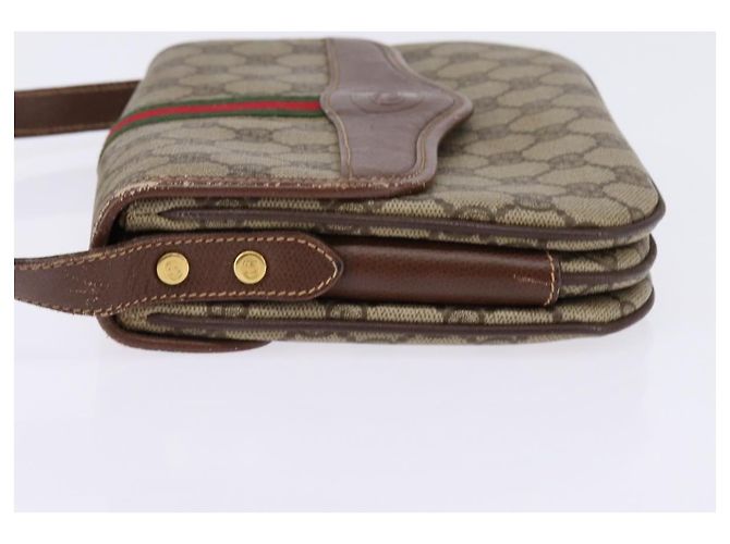 Bolso Sherry Line GG Supreme Web de GUCCI en PVC beige y dorado 001 113 6862 Auth 143301 - vista 3