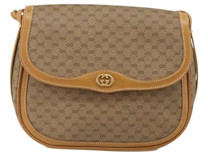 Gucci Borsa a spalla Micro GG Supreme in PVC Beige Oro Auth BA6123 D'oro - vista 13