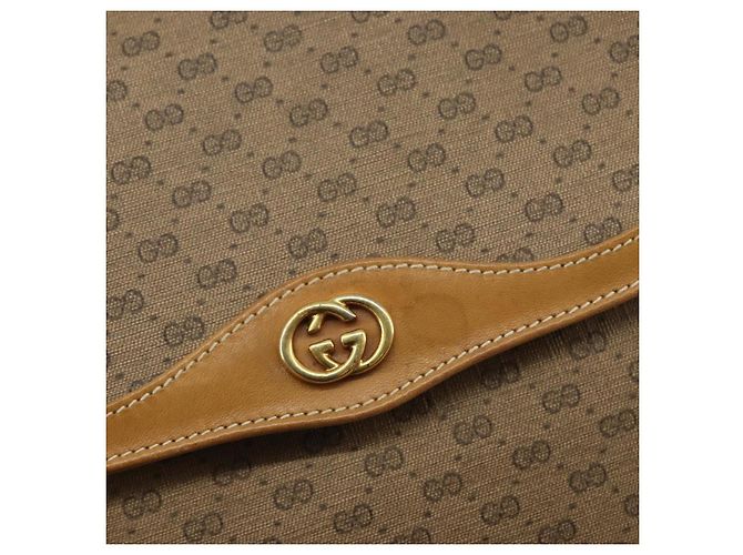 Gucci Borsa a spalla Micro GG Supreme in PVC Beige Oro Auth BA6123 D'oro - vista 17