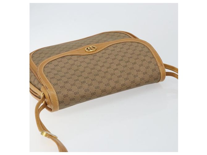 Gucci Borsa a spalla Micro GG Supreme in PVC Beige Oro Auth BA6123 D'oro - vista 6