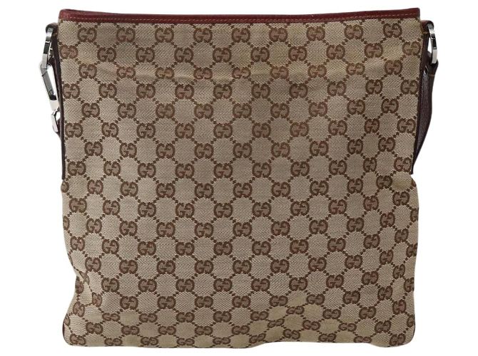 GUCCI GG Canvas Schultertasche Beige Silber 113013 Auth 143267 - Ansicht 13
