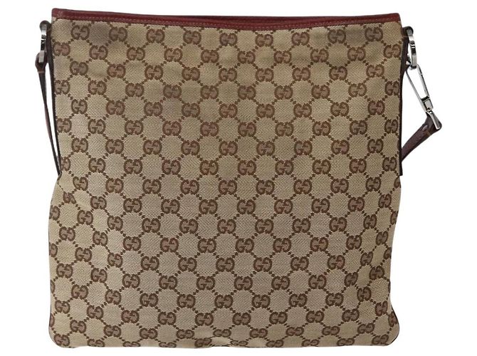 GUCCI GG Canvas Schultertasche Beige Silber 113013 Auth 143267 - Ansicht 2