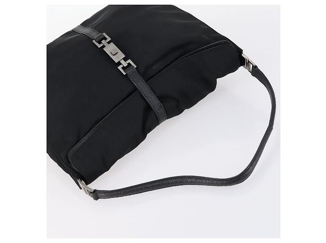 Borsa a Spalla Gucci Bamboo Jackie Nylon 6Set Nera Auth bs29393 Nero - vista 24
