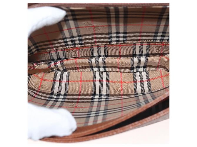 Autre Marque Borsa a Spalla Burberrys in Pelle Marrone Oro Auth th6364 D'oro - vista 12
