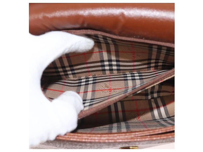 Autre Marque Borsa a Spalla Burberrys in Pelle Marrone Oro Auth th6364 D'oro - vista 20