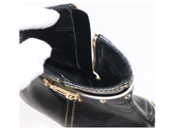 Stivaletti LOUIS VUITTON in Pelle Suhari 34 1/2 Nero Oro LV Auth 143282 D'oro - vista 19